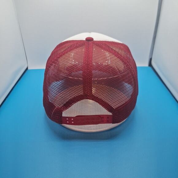 Vaccine Fanny Trucker Snapback Hat Cap Foam Burgundy Retro Logo - Picture 4 of 6